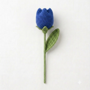 Handmade Crochet Tulip Blue Small