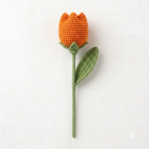 Handmade  Crochet Tulip Orange Small