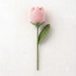 Handmade Crochet Tulip Pink Small
