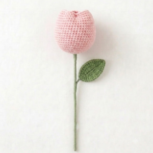 Handmade  Crochet Tulip Pink Big