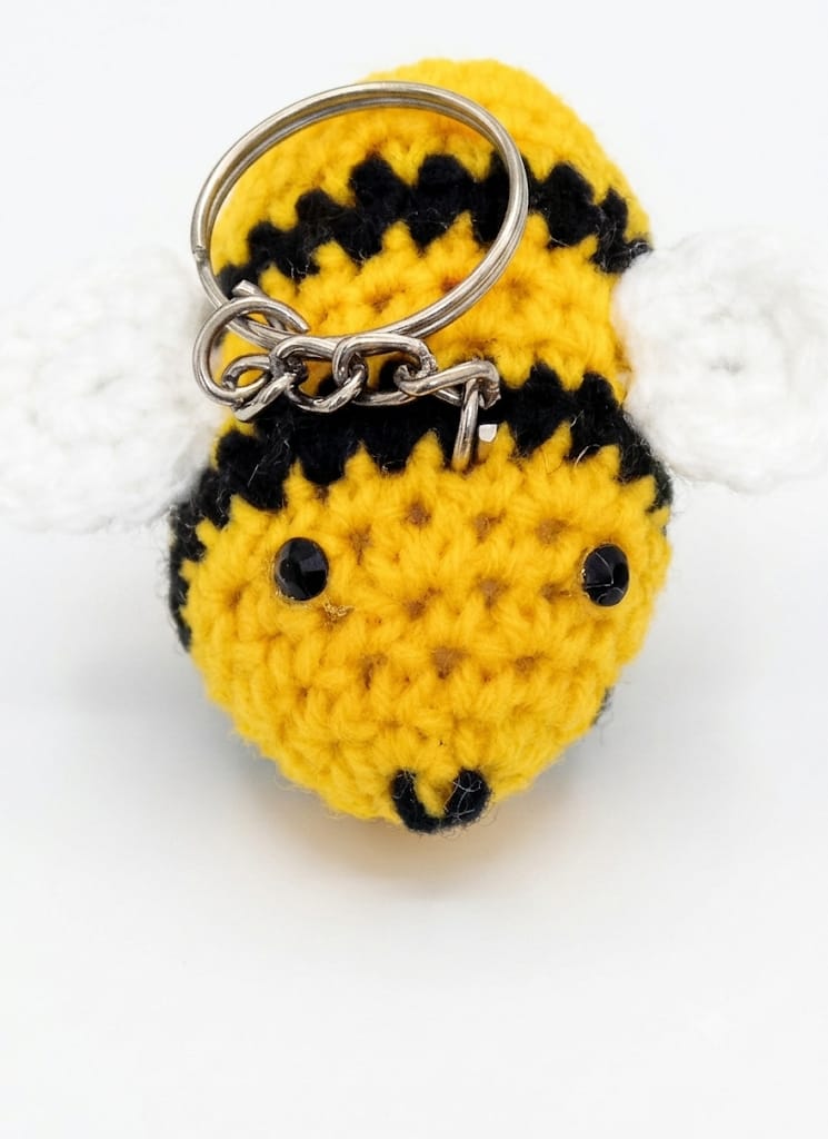 Handmade Crochet Honeybee Big Front View