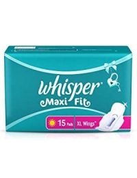 Whisper Sanitary Pads Maxi Fit Regular Wings 15 Pcs